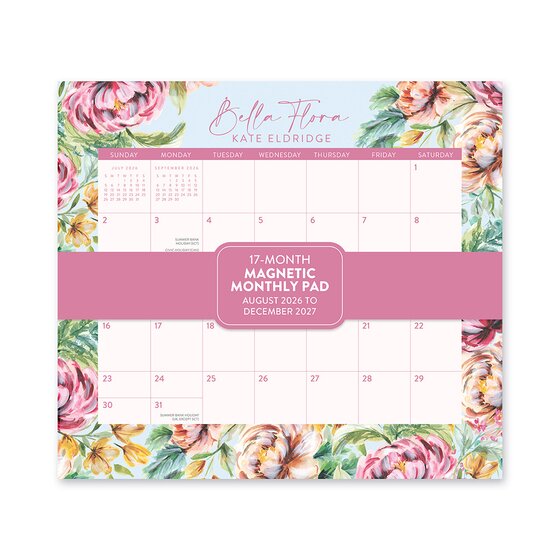 Orange Circle 2027 Bella Flora Magnetic Monthly Pad 244x216mm