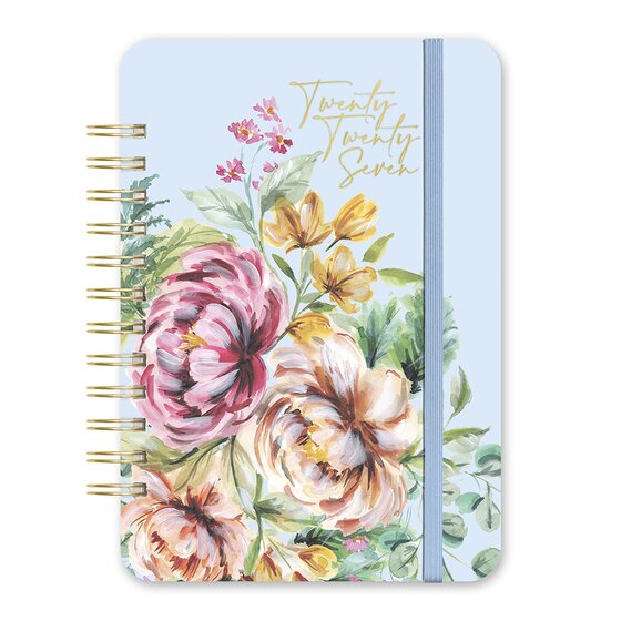 Orange Circle 2027 Bella Flora Do-It-All Week-to-View Planner – 146 x 210 mm with Budget Tracker and Stickers