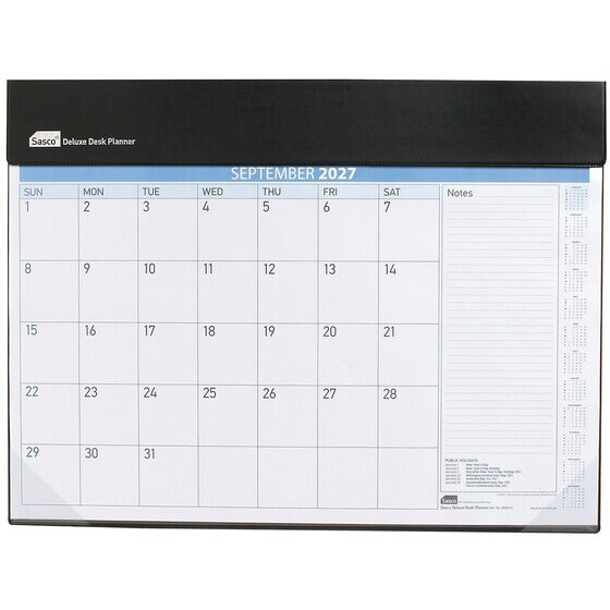 SASCO 2027 Deluxe Desk Planner 513 x 385mm – Monthly View, Notes & Appointments