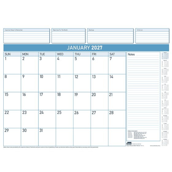 SASCO 2027 Deluxe Desk Planner Refill 512 x 440mm – Fits SASCO 2027 Frame