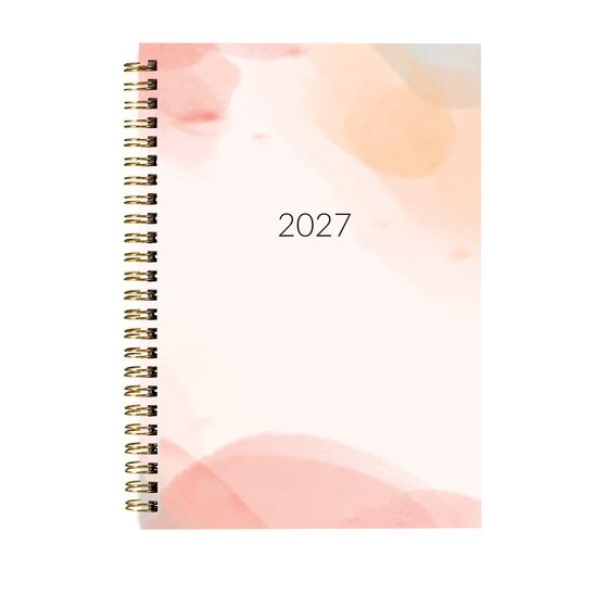 Sasco Nova 2027 A5 Week-to-View Diary – Soft PU Cover, Dual Ribbon Bookmarks