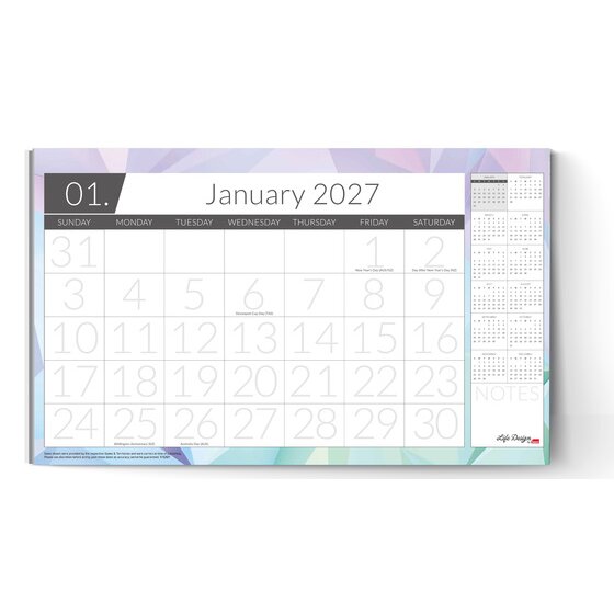 Sasco Nova Desk Planner 2027 – Month-to-View, Perforated Tear-Off Pages