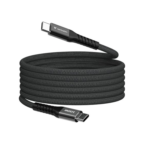 Verbatim Sync & Charge USB-C to USB-C 100W Magnetic Cable – 120 cm, Black